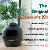 Original Hidden Litter Box Essentials Kit Black Suede